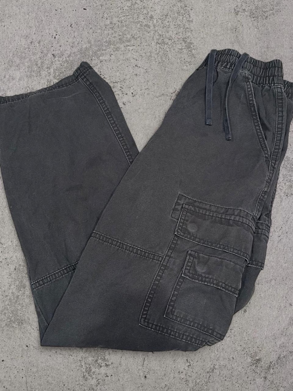 RSQ Black Washed Cargo Joggers